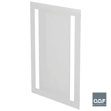 mirror with 2 vertically integrated led light bands and defogger 60 x 85cm