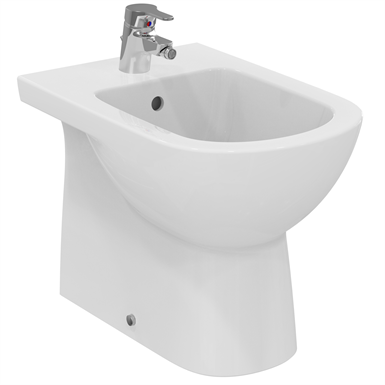 P_Tempo Back To Wall Bidet, 1 Taphole
