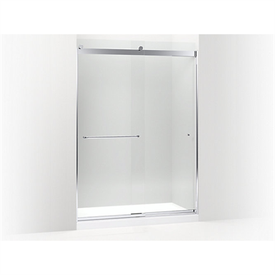 K-706168 Levity™ sliding shower door, 82" H x 56-5/8 - 59-5/8" W, with 5/16" thick Crystal Clear glass and towel bars