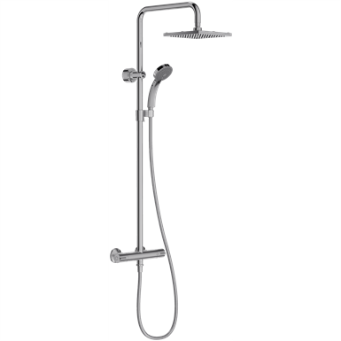 july - shower column with thermostatic mixer and square showerhead