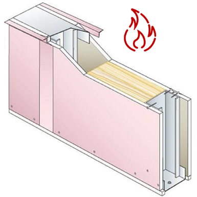 Fire-Resistant Drywall PREGYMETAL 72mm - EI60 - 33dB - SINIAT