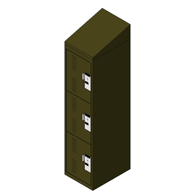 Personal Storage Locker 3 Tier Single Door Slope Top Spacesaver
