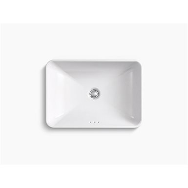 K 5373 0 Vox Rectangle Vessel Bathroom, Kohler Vox White Drop In Rectangular Bathroom Sink With Overflow Drain