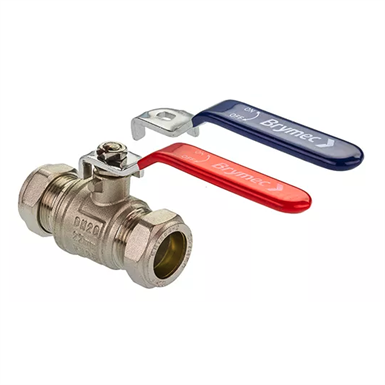 Lever Ball Valve 15mm//22mm//28mm Blue//Red Handle Full Bore Chrome Plated