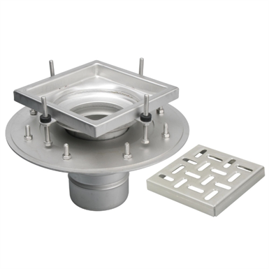 Adjustable Floor Drain With 8in X 8in Square Top Shallow Body